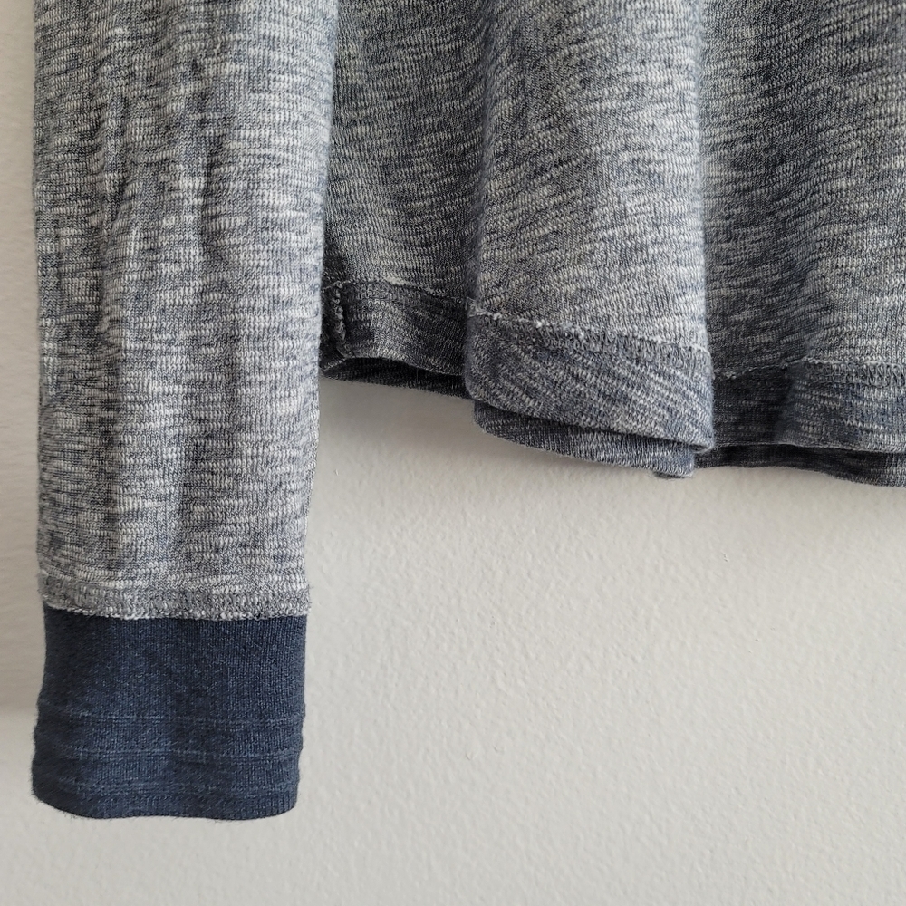 Lucky Brand Men XL Blue Marl Henley Long Sleeve Shirt Casual 100% Cotton - Picture 5 of 10